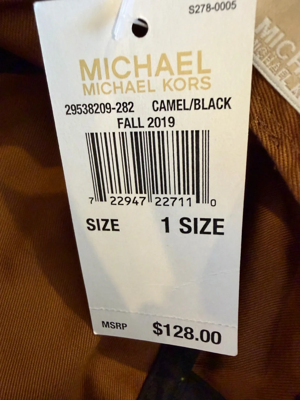 Michael Kors Tan & Black MK Logo Bucket Hat